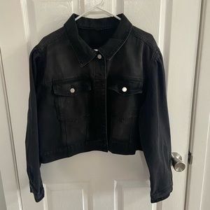 SHEIN Women’s Black Cropped Jean Jacket